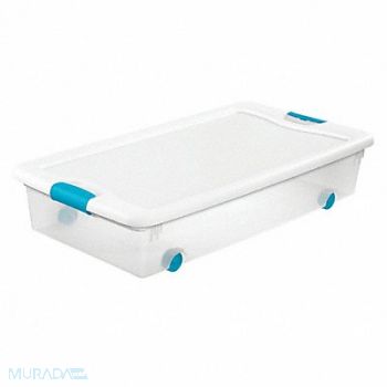 STERILITE Storage Tote Clear/White Polypropylene, 52VN77