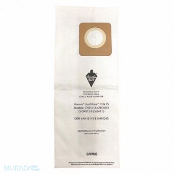 TOUGH GUY Vacuum Bag Paper 2-Ply Non-Reusable PK10, 52VN95