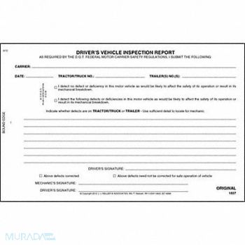 JJ KELLER Simplified Vehicle Inspection Report, 52VP14