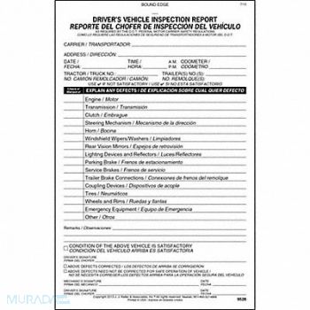 JJ KELLER Simplified Vehicle Inspection Form, 52VP16