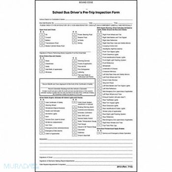 JJ KELLER IL School Bus Driver Inspection Form, 52VP18