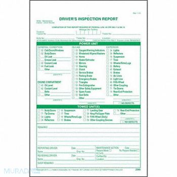 JJ KELLER Detailed Vehicle Inspection Report PK31, 52VP23