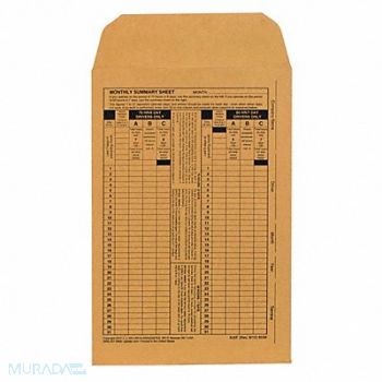 JJ KELLER Monthly Log Summary Envelopes, 52VP41