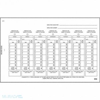 JJ KELLER Drivers Daily Logbook With Carbon, 52VP44