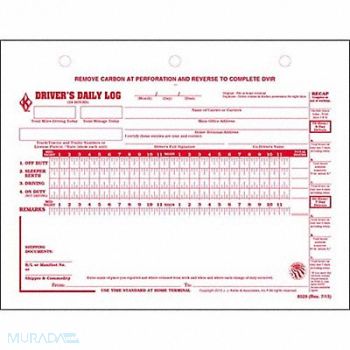 JJ KELLER Drivers Daily Logbook With Carbon PK100, 52VP45