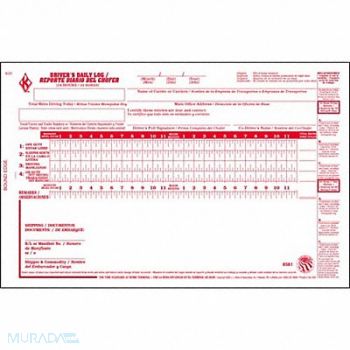 JJ KELLER Bilingual Drivers Logbook With Carbon, 52VP46