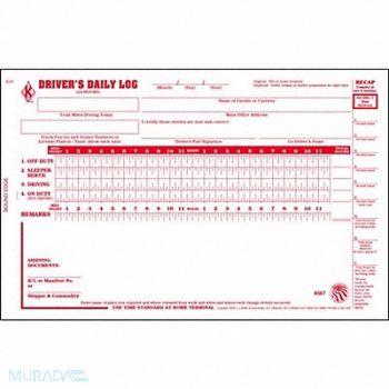 JJ KELLER Detailed Drivers Logbook With Carbon, 52VP47