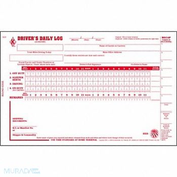 JJ KELLER Detailed Driver Logbook With Carbon, 52VP51