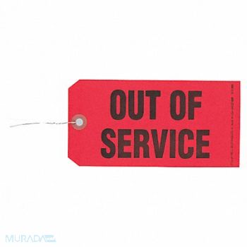 JJ KELLER Out of Service Tag Rectangle 3-1/8 PK50, 53XL27