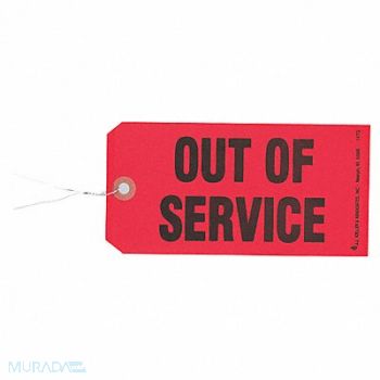 JJ KELLER Out of Service Tag Rectangle 3-1/8 PK50, 53XL29