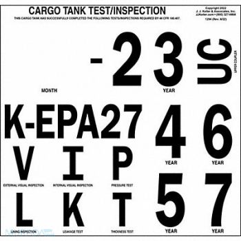 JJ KELLER Cargo Tank Inspection Markings PK10, 52VR21