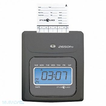PYRAMID Auto Aligning Time Clock Mechanical LCD, 52VT38