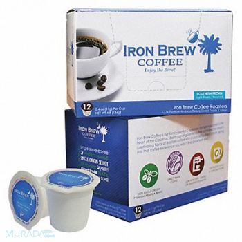 IRON BREW Coffee Southern Pecans Caff Ground PK12, 52WR62