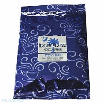 IRON BREW Coffee Sticky Bun Caff Ground PK50, 52WR71