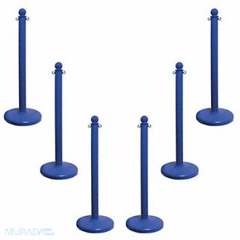 MR. CHAIN Stanchion Post Dia 2-1/2 Blue PK6, 52YA58