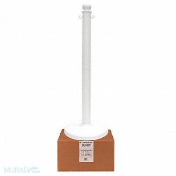 MR. CHAIN Stanchion Post Dia 2-1/2 White, 52YA68
