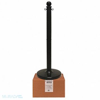 MR. CHAIN Stanchion Post Dia 2-1/2 Black, 52YA70