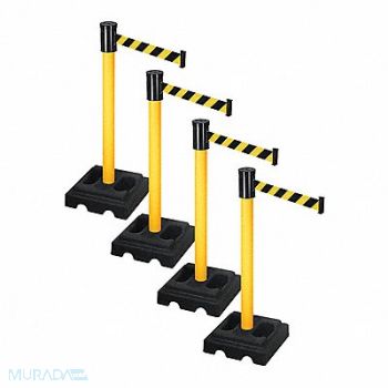 RETRACTA-BELT Barrier Systems Post Yellow 15 ft Belt, 52YE31