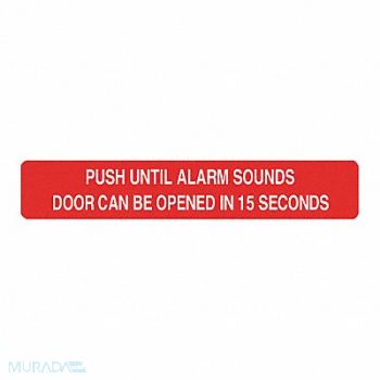 DETEX Peel and Stick Door Warning Sign 23 L, 54PC22