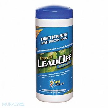 HYGENALL LEADOFF Lead Removing Wipes Canister PK12, 53DJ73