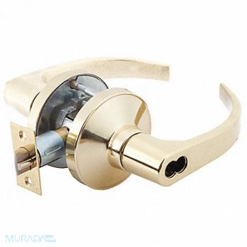 GRAINGER APPROVED Door Lever Lockset BSN Curved Style, 53DL23