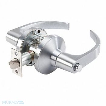 GRAINGER APPROVED Door Lever Lockset BSN Curved Style, 53DL69