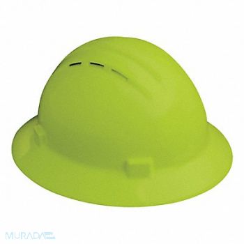 ERB SAFETY J5465 Hard Hat Type 1 Class C Hi-Vis Green, 53EA84