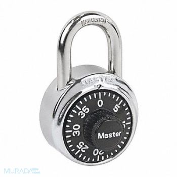 MASTER LOCK Combination Padlock 2 3/7in Round Silver, 53GL68