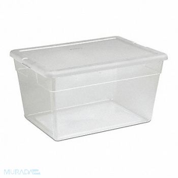 STERILITE Storage Tote Clear/White Polypropylene, 53GN18