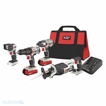 PORTER CABLE Cordless Combination Kit 4 Tools 20V DC, 53KJ69
