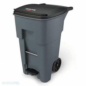 RUBBERMAID COMMERCIAL PRODUCTS Trash Can Free-Standing Roll Out 65 gal., 53PY39