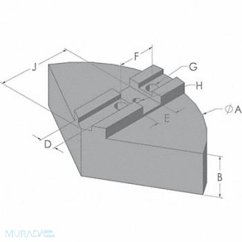 ABBOTT ALUMINUM Lathe Jaw 1/2 Aluminum, 53RE68