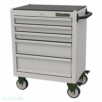 WESTWARD Rolling Tool Cabinet Silver Light Duty, 53RH49