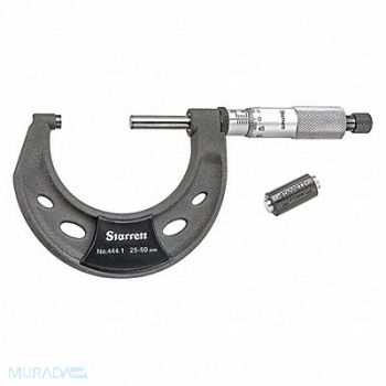 STARRETT Outside Micrometer 25-50mm Range Ratchet, 53VC86