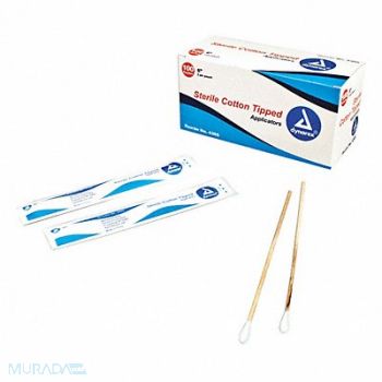 DYNAREX Cotton Tip Swab Sterile 6 L PK100, 53VL61