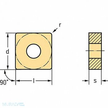 WALTER VALENITE Square Turning Insert SNMG Carbide, 53WH63