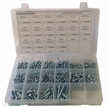 GRAINGER APPROVED Machine Screw Assortment std. 445 pcs., 53WR23
