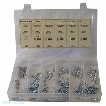 GRAINGER APPROVED Fastener Assort Phillips 84pcs Steel, 53WR24
