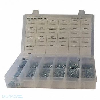 GRAINGER APPROVED Tapping Screw Assortment std. 535 pcs., 53WR30