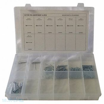 GRAINGER APPROVED Pin Assortment Low Carbon Steel 117 pcs., 53WR33