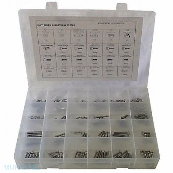 GRAINGER APPROVED Fastener Assort Phillips 252pcs Steel, 53WR34