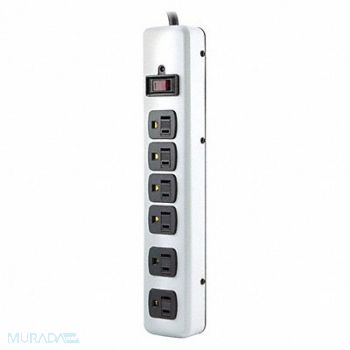 POWER FIRST Outlet Strip 6 Outlets Beige 6 ft Cord, 53XH84