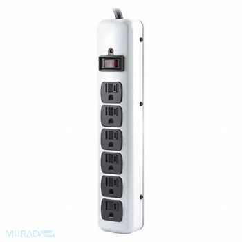 POWER FIRST Outlet Strip 6 Outlets Beige 6 ft Cord, 53XH85