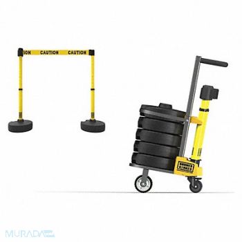 BANNER STAKES PLUS Cart Pkg Double-Sided Caution, 53XV97