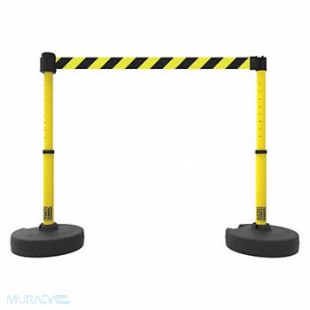 BANNER STAKES PLUS Barrier Set X2 Ylw/Blk Diagnl Strp, 53XW09