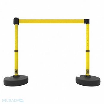 BANNER STAKES PLUS Barrier Set X2 Blank Yellow Banner, 53XW10