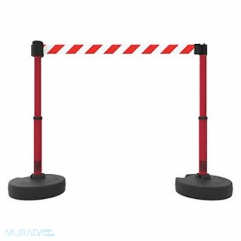 BANNER STAKES PLUS Barrier Set X2 Rd/Wht Diagnl Stripe, 53XW16