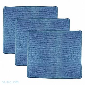 ABILITY ONE Microfiber Cloth 7 x 6 Blue PK3, 53YH94