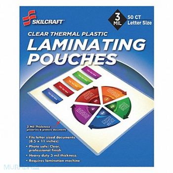 ABILITY ONE Laminating Pouches Letter Type PK50, 53YH96