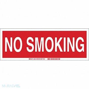 BRADY No Smoking Sign 5X14 WHT/R ENG Text, 545G12